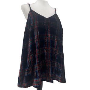 Torrid Velvet‎ Cami Tank Women's 1X Swing Christmas Plaid Holiday Event Party